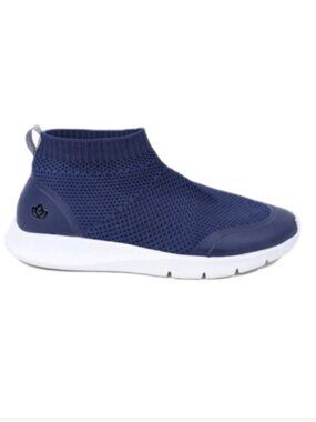 Spenco Yoga Stretch Sneaker sz 7.5 wide Women Comfort Shoes blue knit bootie
